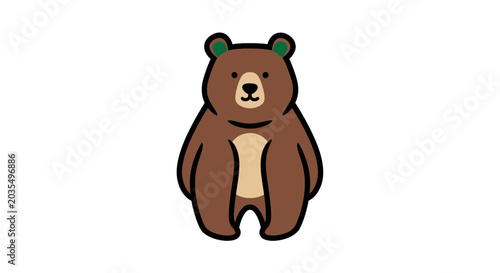 Brown bear cartoon character standing.