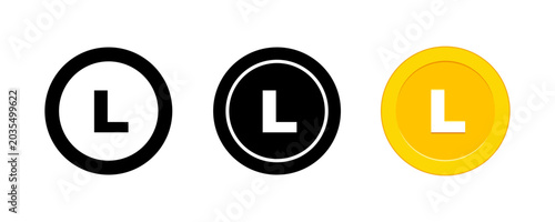 Tableau sur toile Honduran Lempira Currency Symbol Coin Icon Vector Set