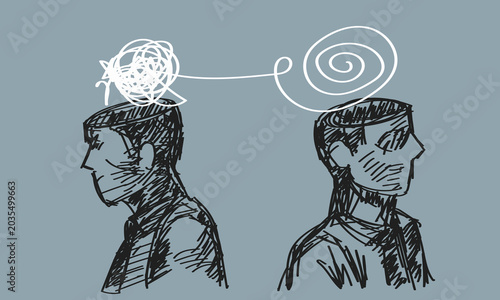 Foto Abstract Mind Clarity Versus Complication Psychological Design