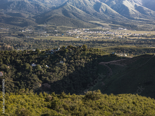 Landscape Kazachstan, mountain, trees, forest, green, hause, alps, clubs, 