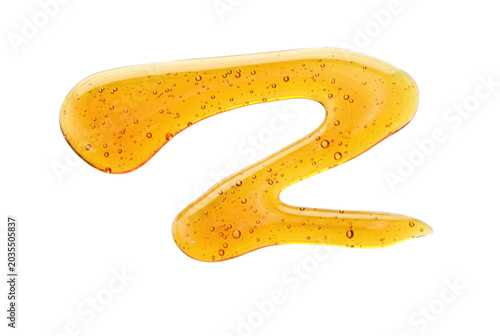 Translucent Golden Gel Swirl with Air Bubbles