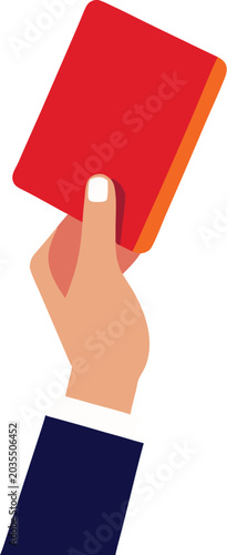Canvastavla Red card illustration sports penalty ejection or rule violation concept isolated