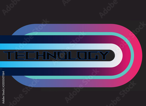 Poster, colorful background and text, technology.