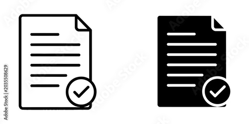 Canvastavla Document with checkmark icon for verified or approved status document approved
