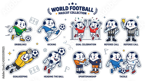 Konstfotografi Cartoon panda football player kicking ball.