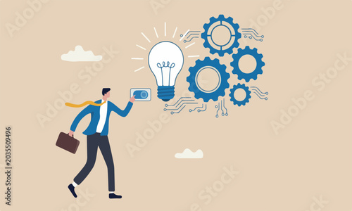 Foto Business and solution to solve company problem or innovation and strategy to win