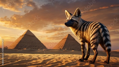 a pyramid and an aardwolf  ai