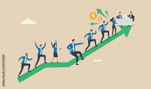 Photos Stock market price rising up skyrocket bull market, positive growing up together