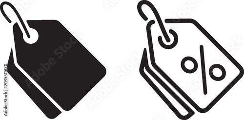 Foto Discount, price tag, sale, icon set, black and Price Tag Discount Icon Set