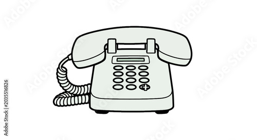 Vintage rotary phone with cord.