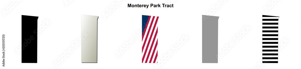 Obraz premium Monterey Park Tract (California) blank outline map