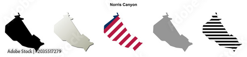 Photos Norris Canyon (California) blank outline map