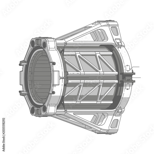 Technical illustration of a cylindrical mechanical component, white background.