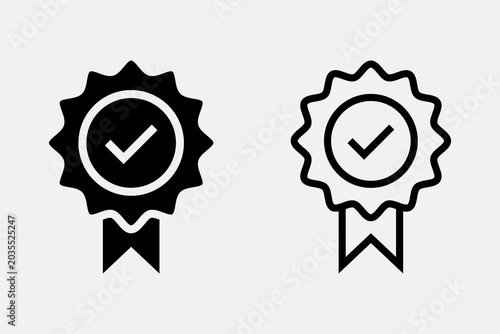 Award Badge Check Mark Icon Vector