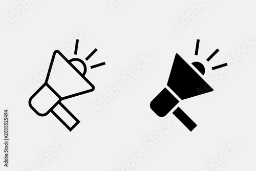 Megaphone Announcement and Promotion Icon Set