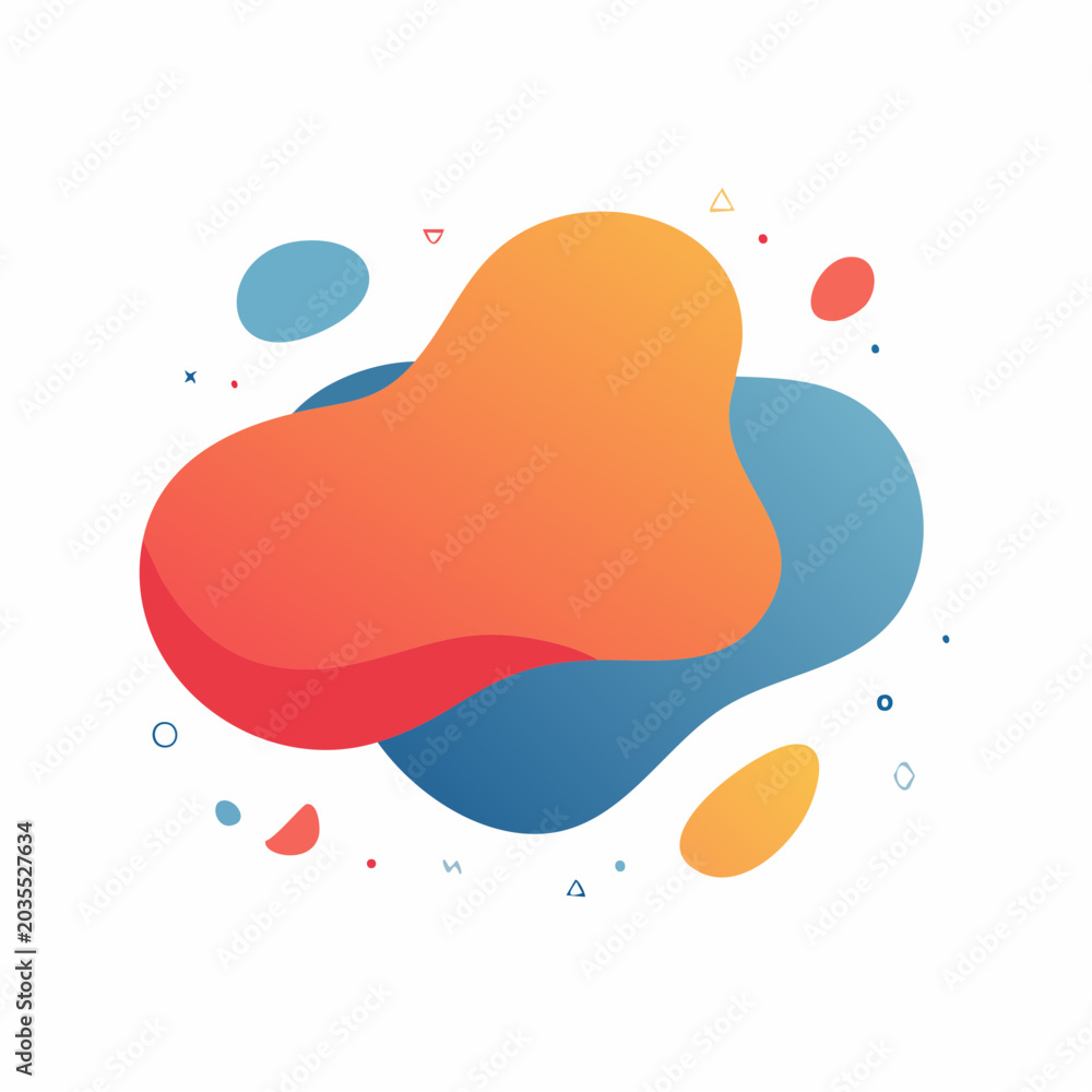Fototapeta premium Abstract Gradient Blob Shapes with Geometric Elements