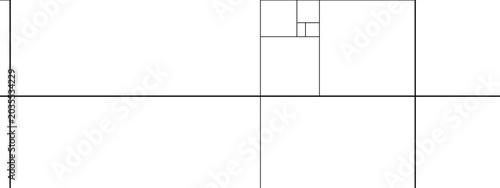 Fotografie Golden ratio geometric layout, black line proportion diagram, mathematical grid