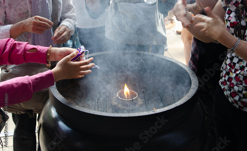 Sacred Incense Smoke Ritual at Kyoto Temple