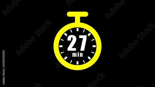 clock timer 27 minutes illustrations icon.
