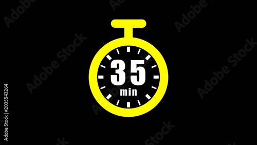 clock timer 35 minutes illustrations icon.