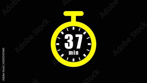 clock timer 37 minutes illustrations icon.