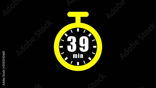 clock timer 39 minutes illustrations icon.