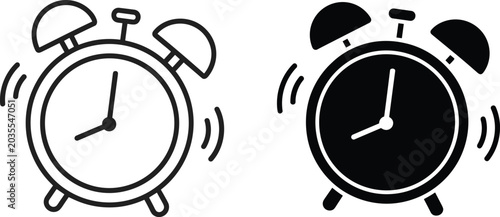 Bild auf Leinwand Alarm Clocks Outline and Solid illustration