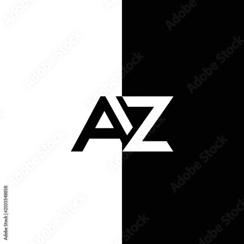 Bold black and white AZ monogram logo design.