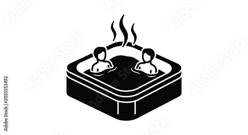 Foto hot tub silhouette with two people black and white