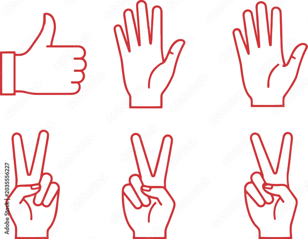 Fototapeta premium Vector illustration of various hand gestures