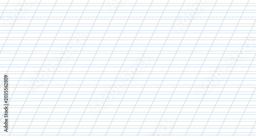 Foto Seamless school notebook pattern with slanted guidelines and horizontal lines for handwriting practice