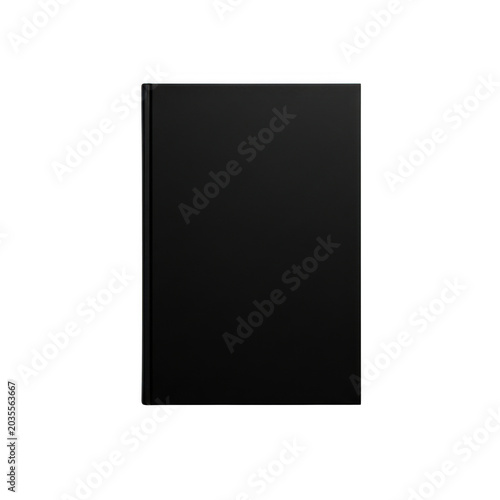 A black book with a plain cover