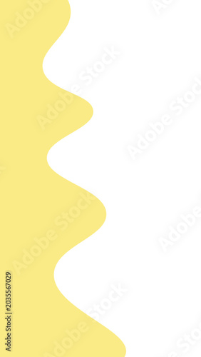 Yellow wavy line on white background with smooth curves and rounded edges