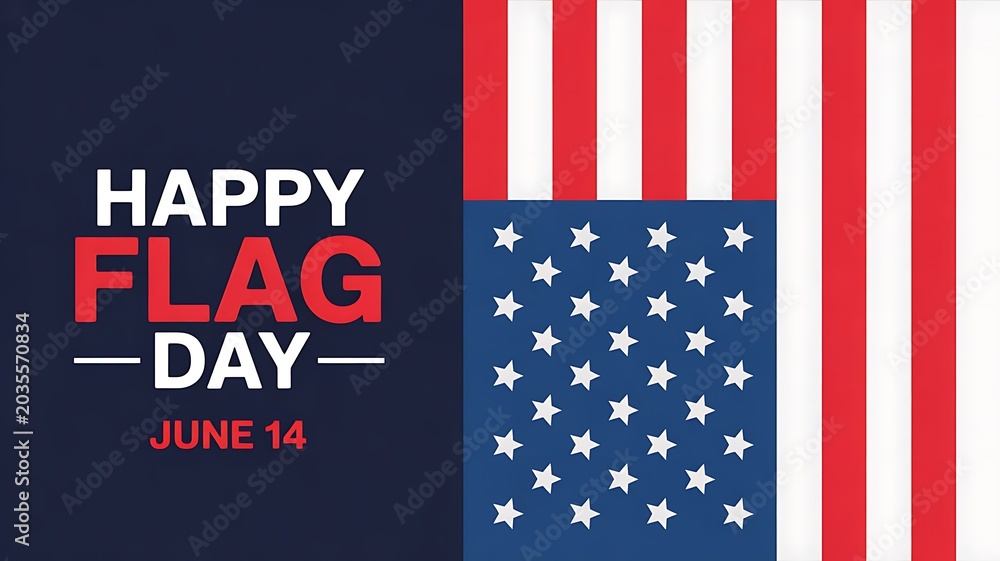Obraz premium Happy flag day june 14th american celebration
