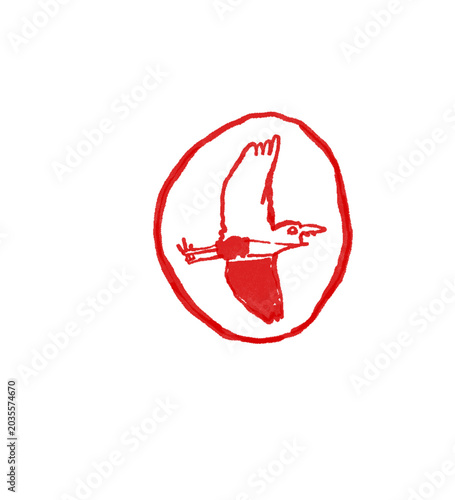 Logo bird on mono line style