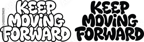 Tableau sur toile Bold Retro Motivational Text Design Saying Keep Moving Forward in motivational-q