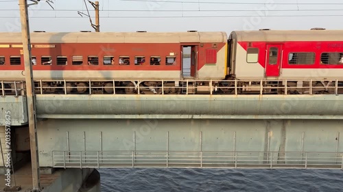High Speed Indian Train Passing By Shot From Another Moving Train