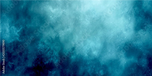 Cuadro en lienzo Ethereal swirling teal and turquoise cloud formations, abstract texture, evoking a sense of mystery, depth, and natural beauty