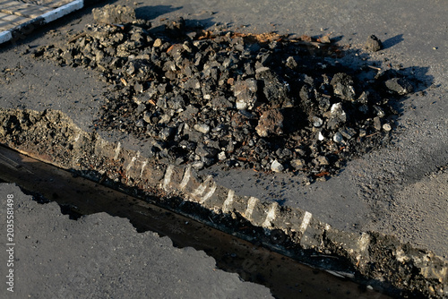 Bild auf Leinwand Pile of asphalt chunk
