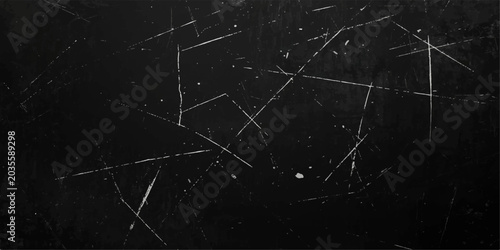 Bild auf Leinwand Abstract Grunge Overlay Texture with Black Background White Scratch Marks Rough Distressed Lines Dust Noise Effects and Chaotic Vintage Urban Scuff Design