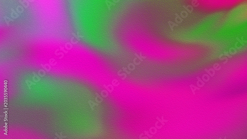 Abstract vibrant gradient background with digital noise grain texture. Soft fluid waves of neon magenta, pink, green colors. Blurry retro backdrop for y2k posters, music album covers, web design.