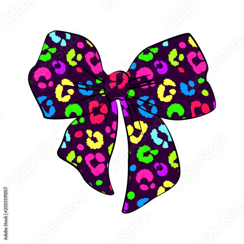 Colorful Leopard Print Bow Animal pattern