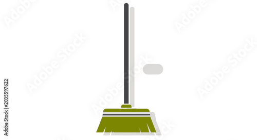Push Broom Vector Illustration