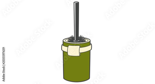 Toilet Brush in Holder Vector Illustration