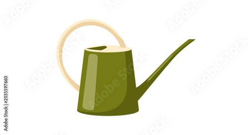 Green Watering Can Vector Illustration