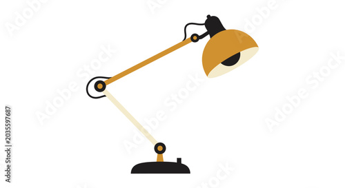Adjustable Desk Lamp Vector Illustration