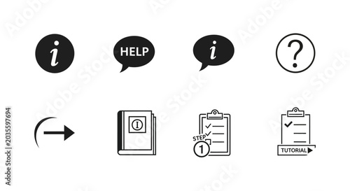 Information and Tutorial Icon Set
