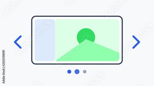A person views a green landscape on a device screen indoors.