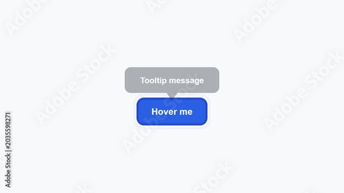 A tooltip message appears when hovering over a blue button.