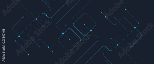 Photos Abstract futuristic technology with crossed lines and dots geometric vector back